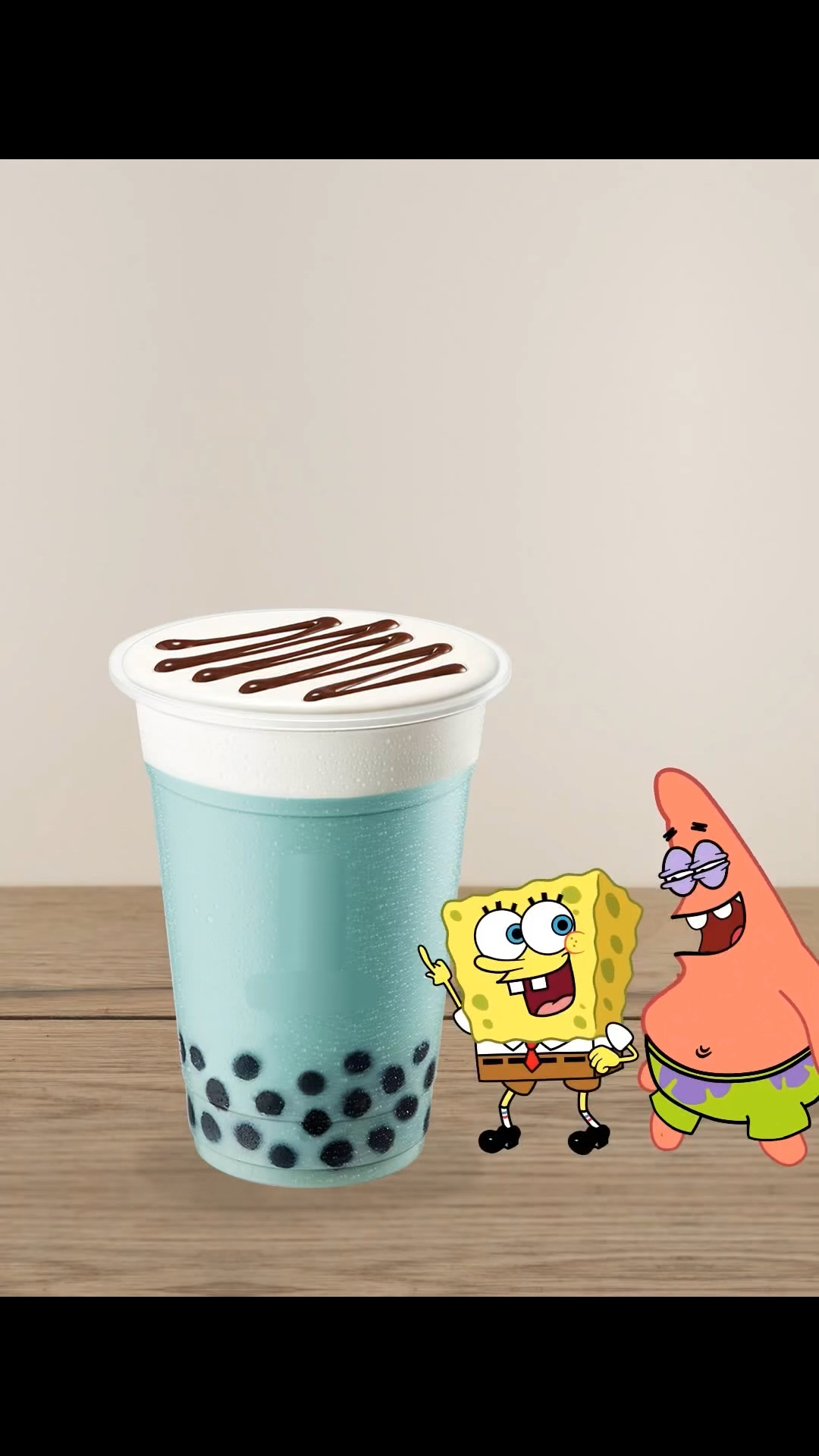 海绵宝宝和派大星喝奶茶