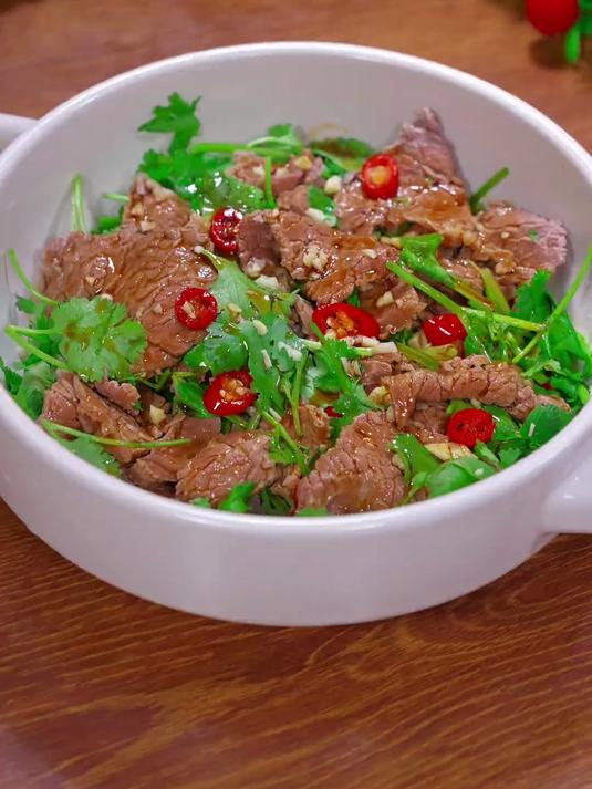 香菜拌牛肉好吃没有负担
