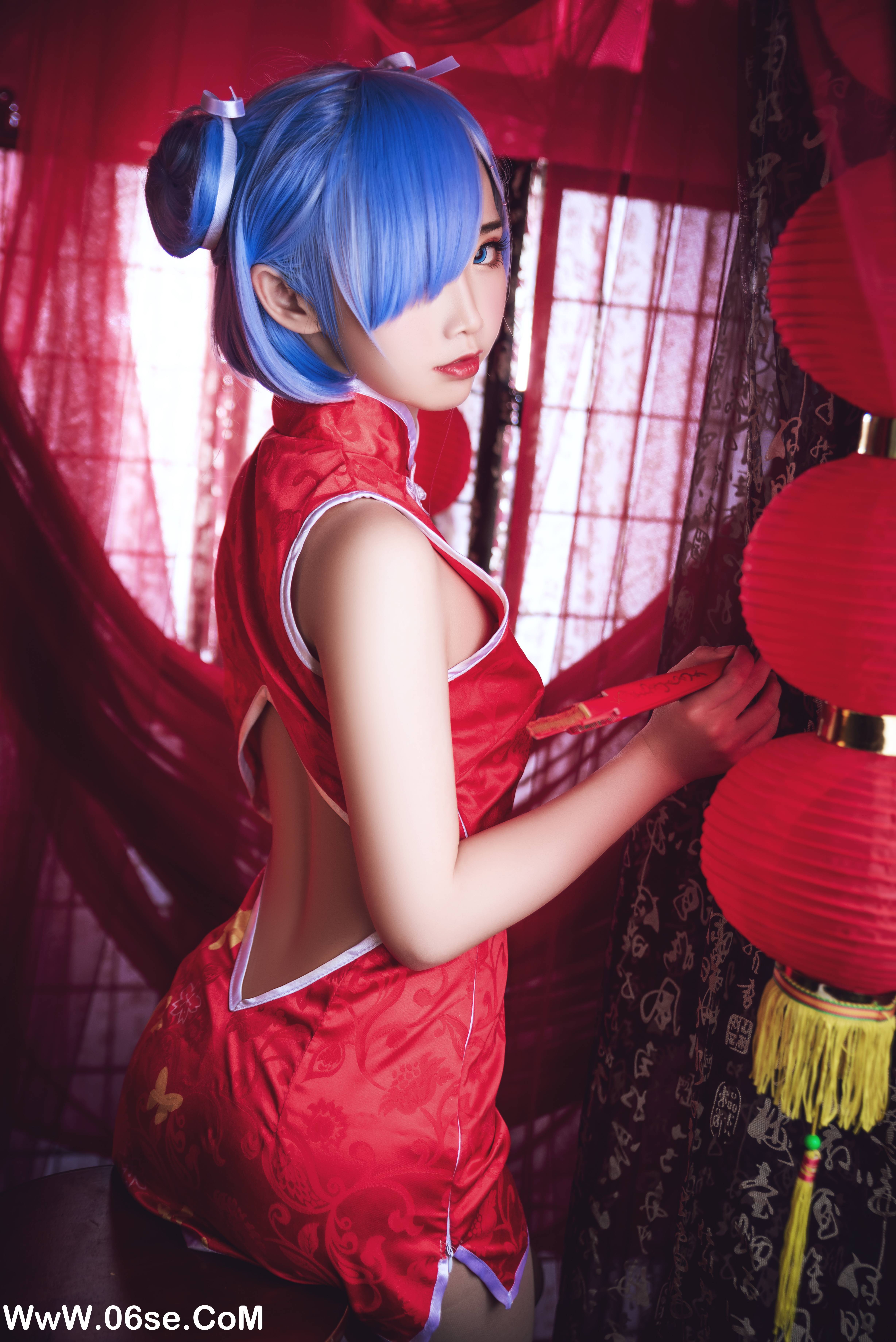 图片[19]-Coser面饼仙儿 NO.023 – 雷姆旗袍[23P379M]-六色网