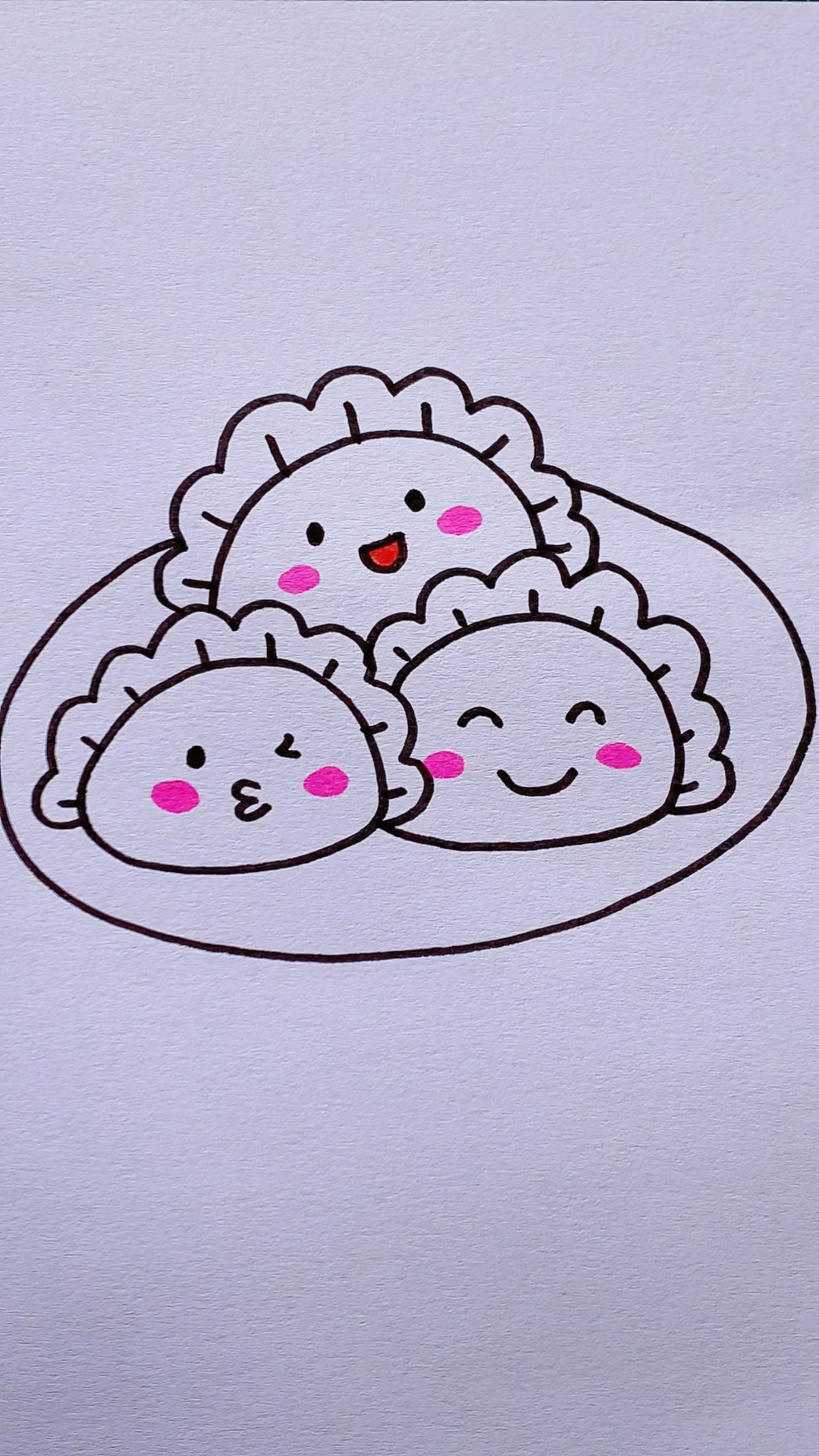 饺子这样画,简单又可爱