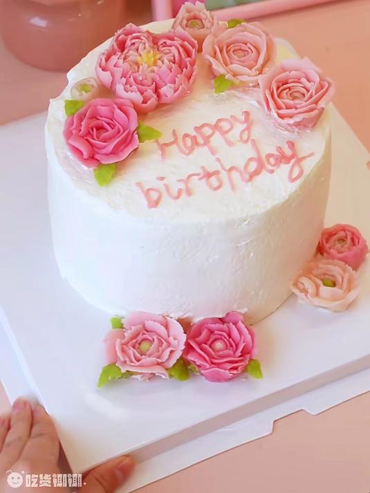 挑战生日蛋糕豆沙裱花蛋糕女神节必学