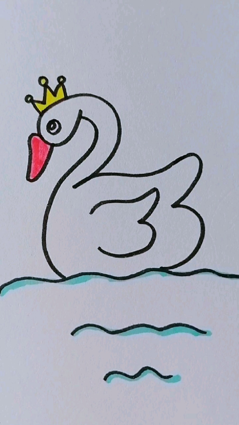 白天鹅简笔画