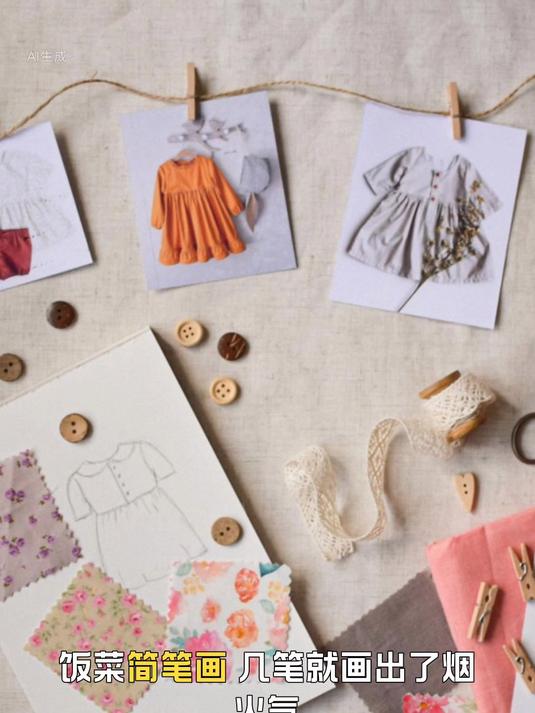 饭菜简笔画,几笔就画出了烟火气