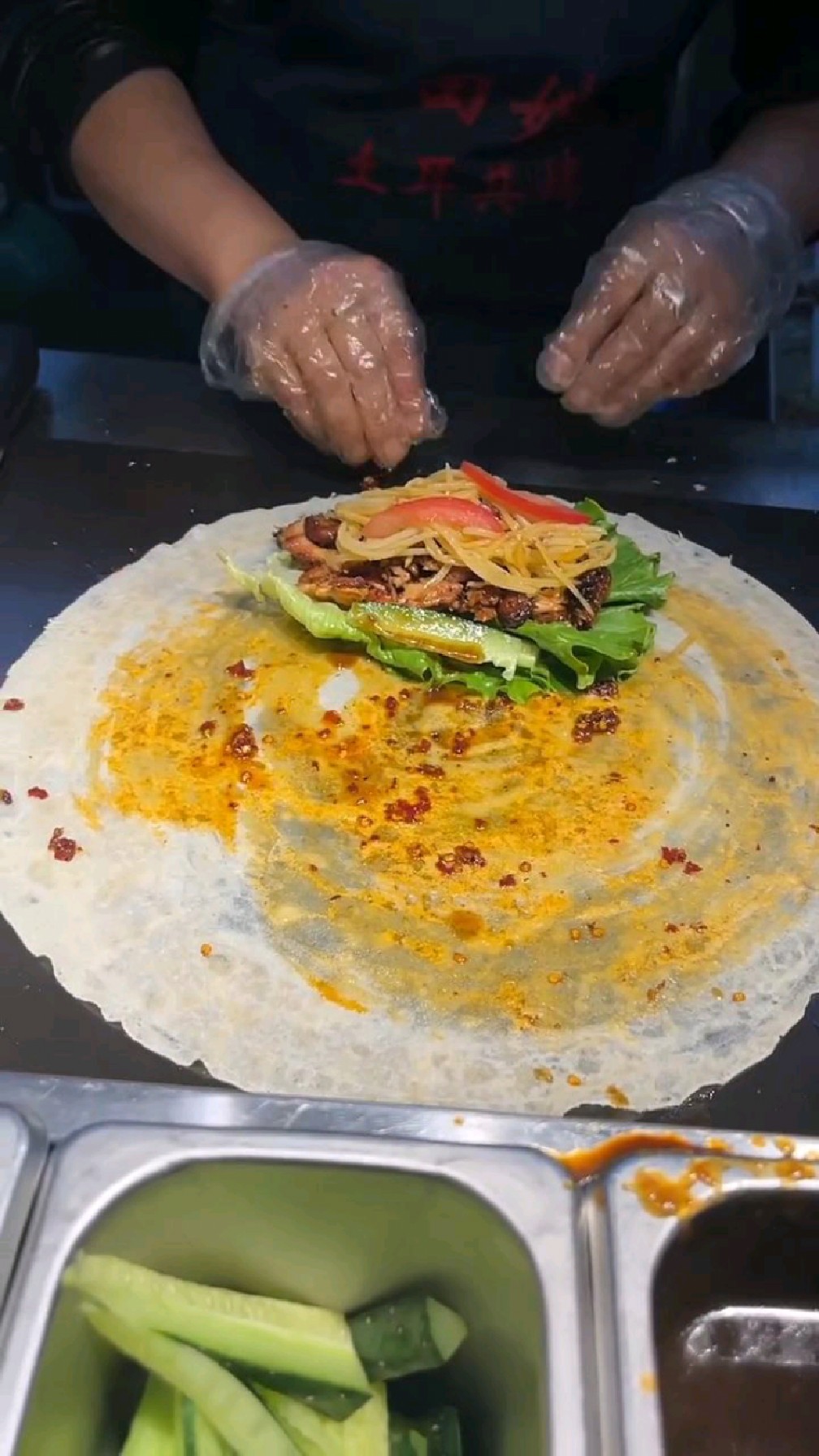 街边美食,土耳其烤肉夹馍