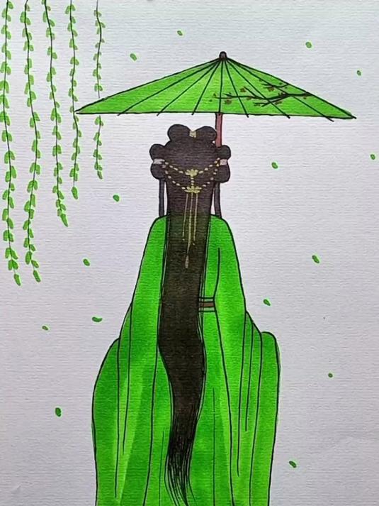 古风美女这样画