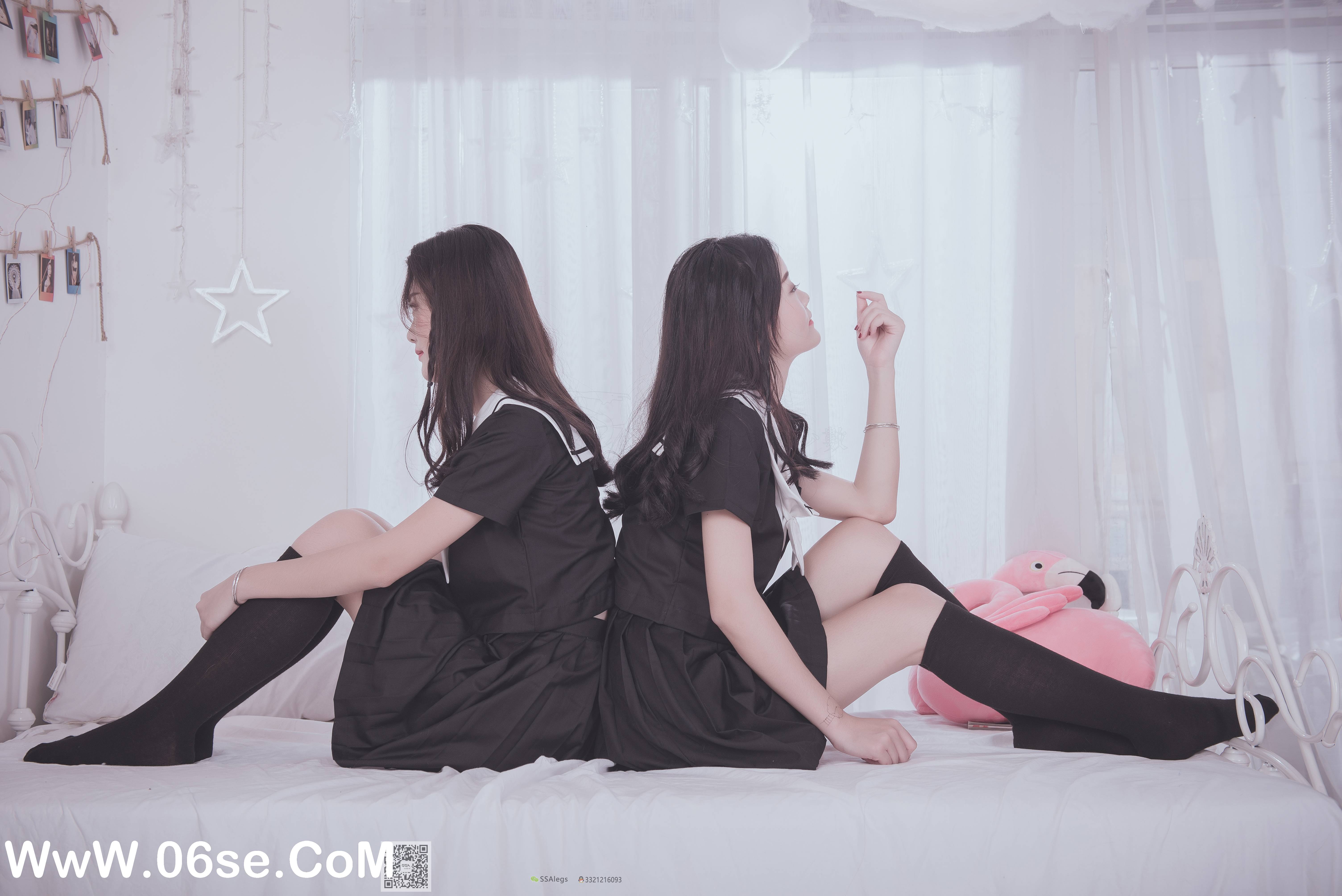 图片[85]-[SSA丝社] NO.028 青青姐妹 姐妹花的JK情[85P928M]-六色网