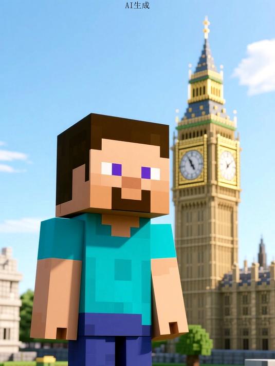 #游戏寒假爆肝季第一期#实用创意教程 拼大本钟模型 我的世界方块艺术