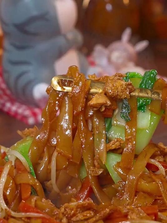 美味可口的家常炒河粉