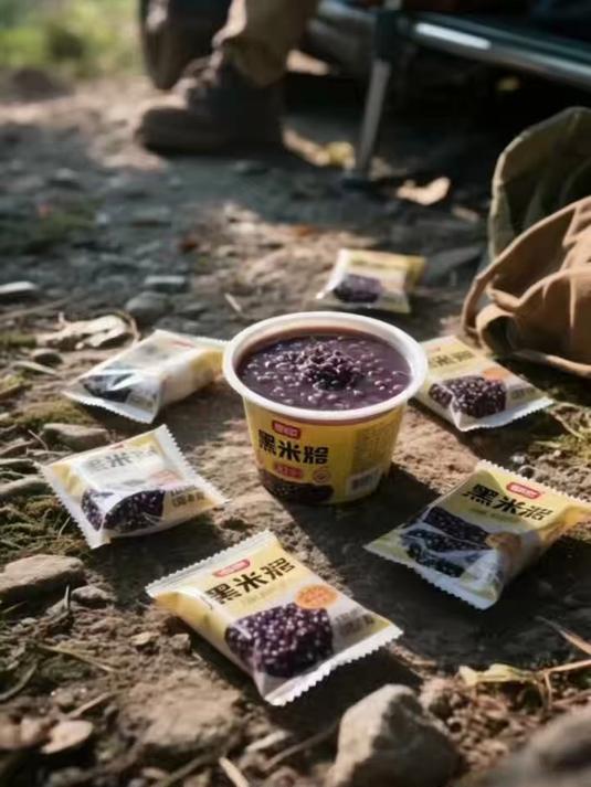 旅行带即食黑米粥,暖胃补能还易消化