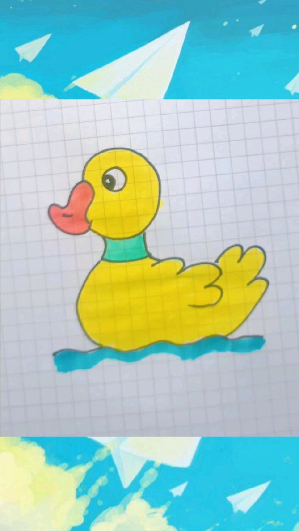 画一只大黄鸭,很简单哦～