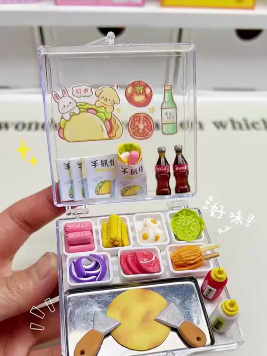 手工diy迷你手抓饼小摊,香喷喷