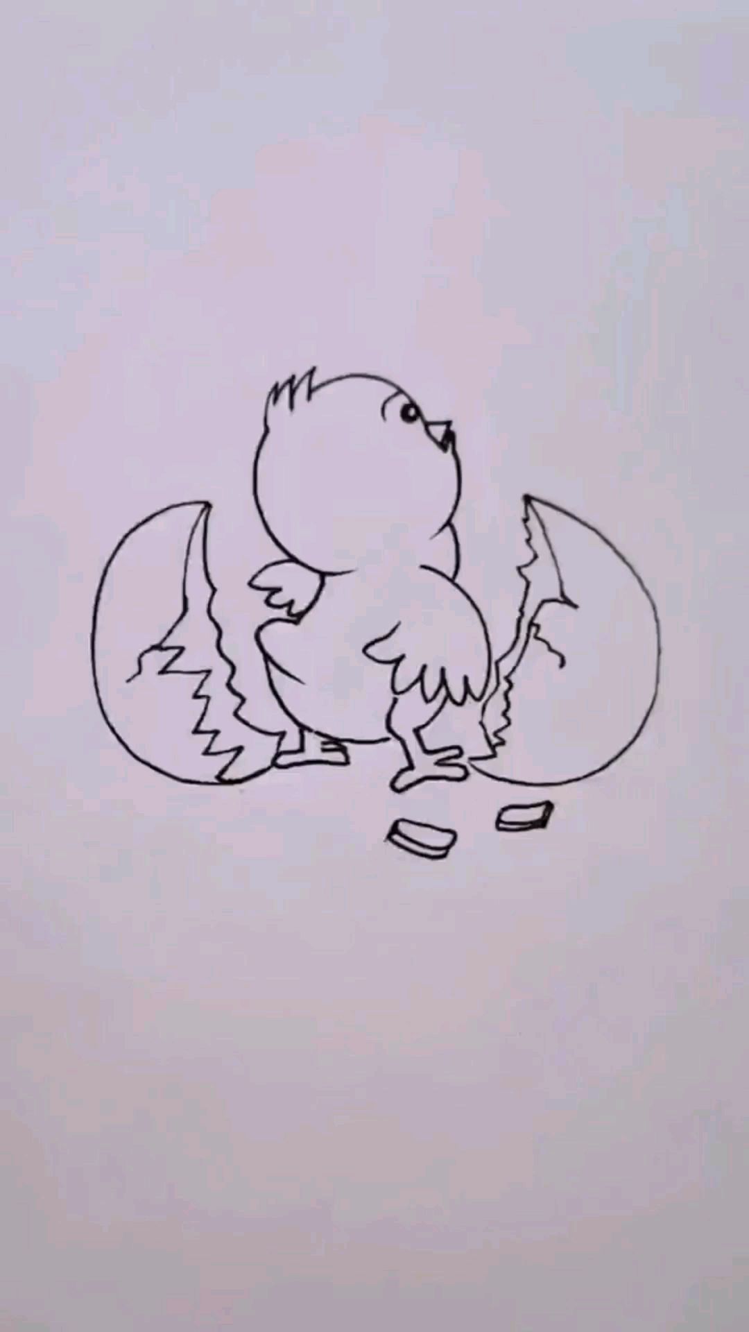简笔画:画一只刚出壳的小鸡