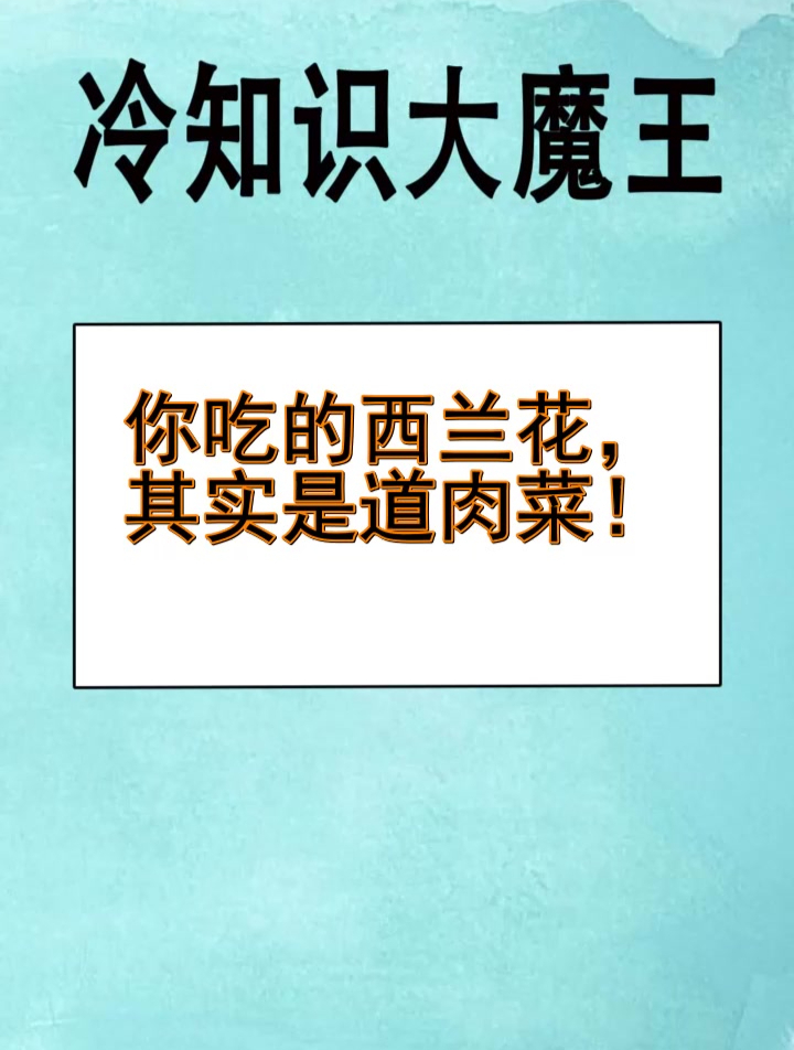 你吃的西兰花,其实是道肉菜!