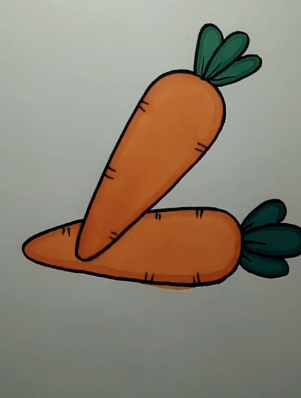 胡萝卜简笔画,简笔画教学