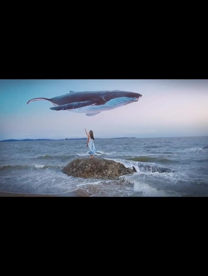下次去海边拍,带上你的鲸鱼,一起拍出梦幻童话的画面吧