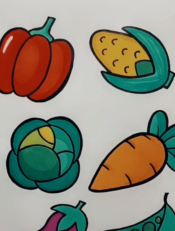 最爱吃的蔬菜简笔画,简笔画教学