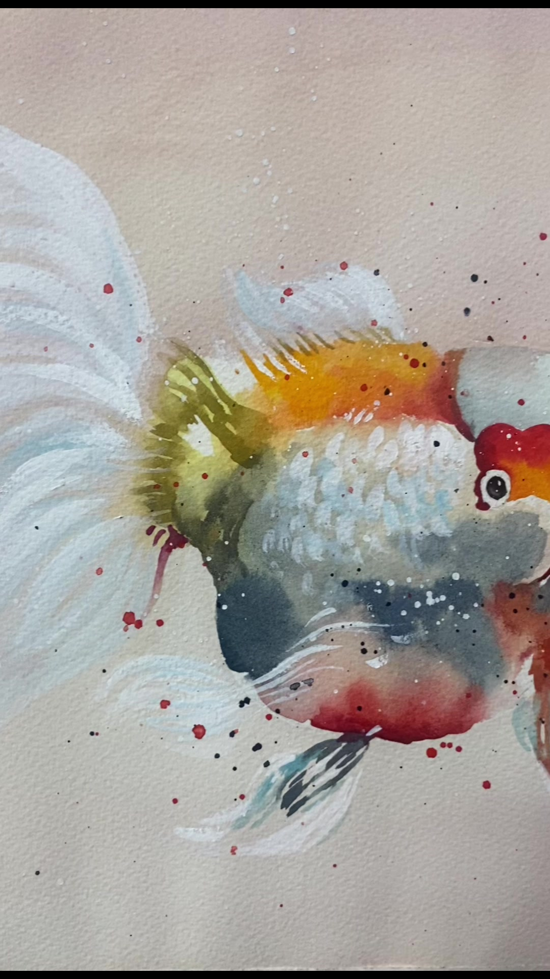 水彩作品《金鱼》水彩画