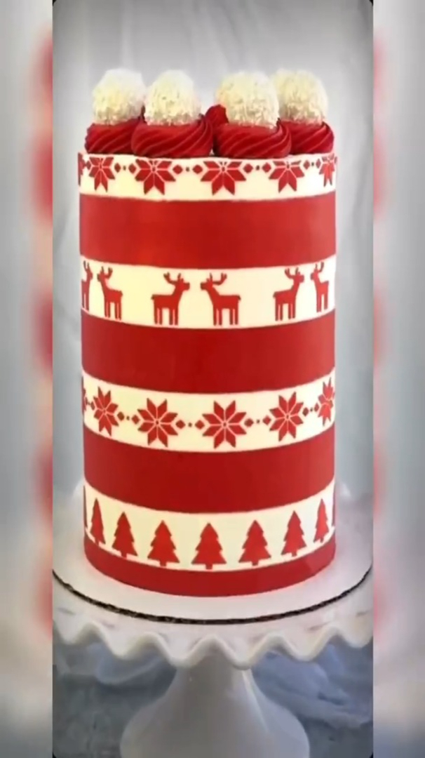 有手就会!教你3分钟get爆款圣诞节转印蛋糕丨王森西点蛋糕学校带你学蛋糕