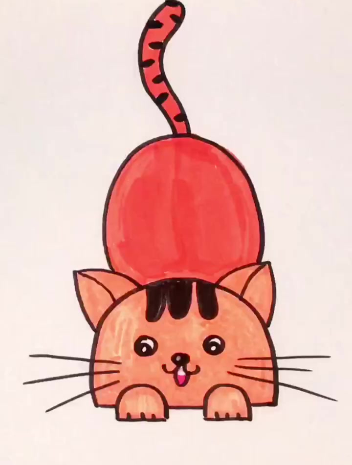 这样画动态小橘猫,超简单