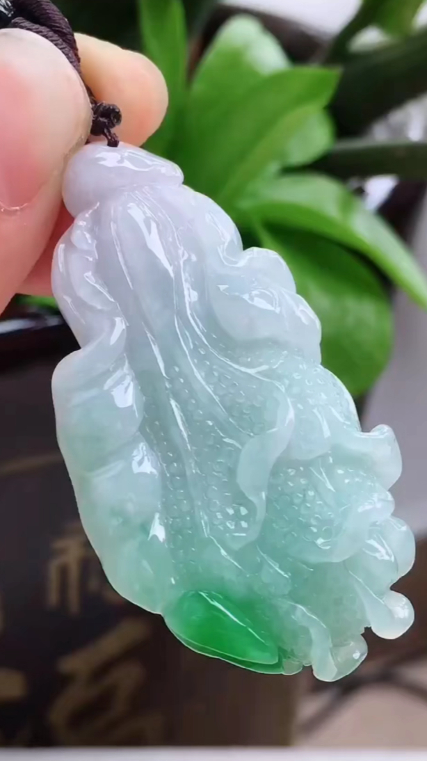 中缅边境糯种白底飘花翡翠白菜