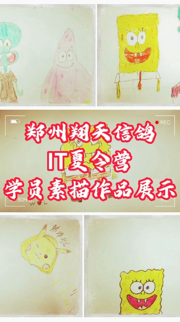 郑州北大青鸟翔天信鸽IT夏令营第二期参营学员素描作品展示