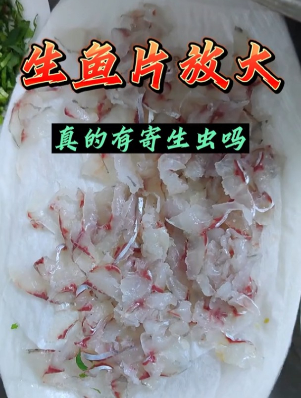 生鱼片放大,真的有寄生虫吗?你还敢吃吗?