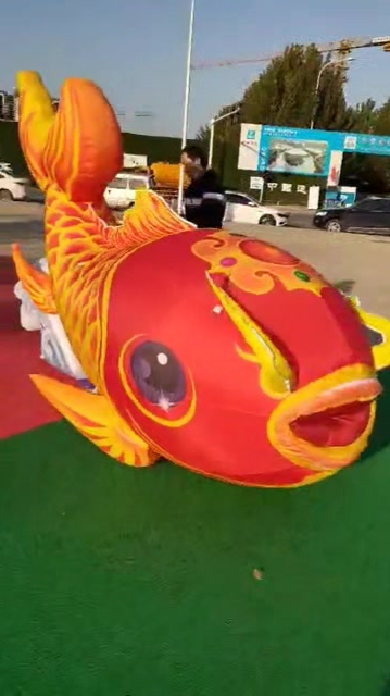 充气大鲤鱼卡通气模 新年装饰美陈定制充气吉祥物模型