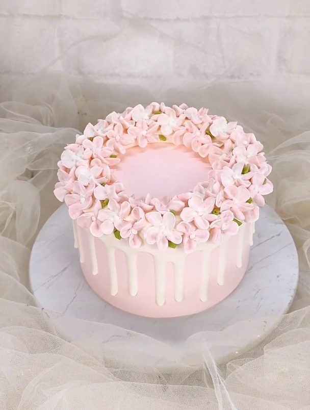 小清新治愈系之花环蛋糕