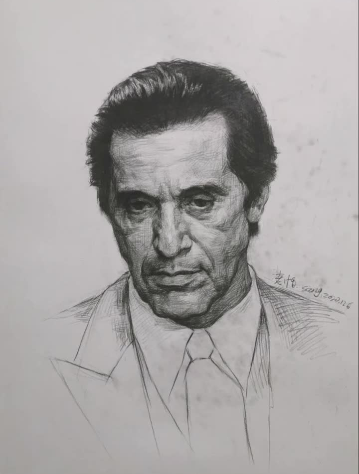 久不练素描头像,画两个演技之神可好?你喜欢哪个?素描儿童美术