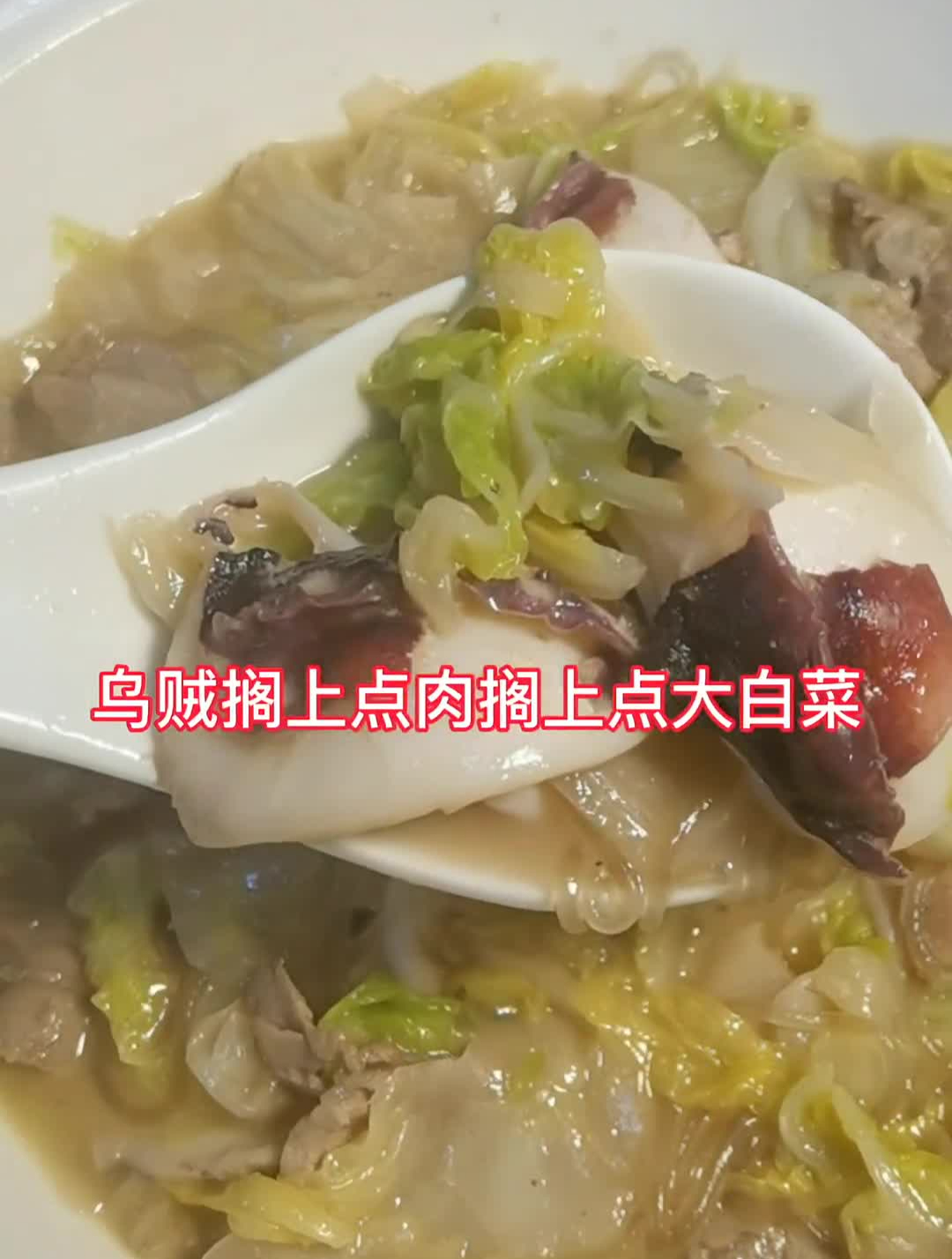乌贼煨肉,放点豆腐,小白菜,茼蒿都可以