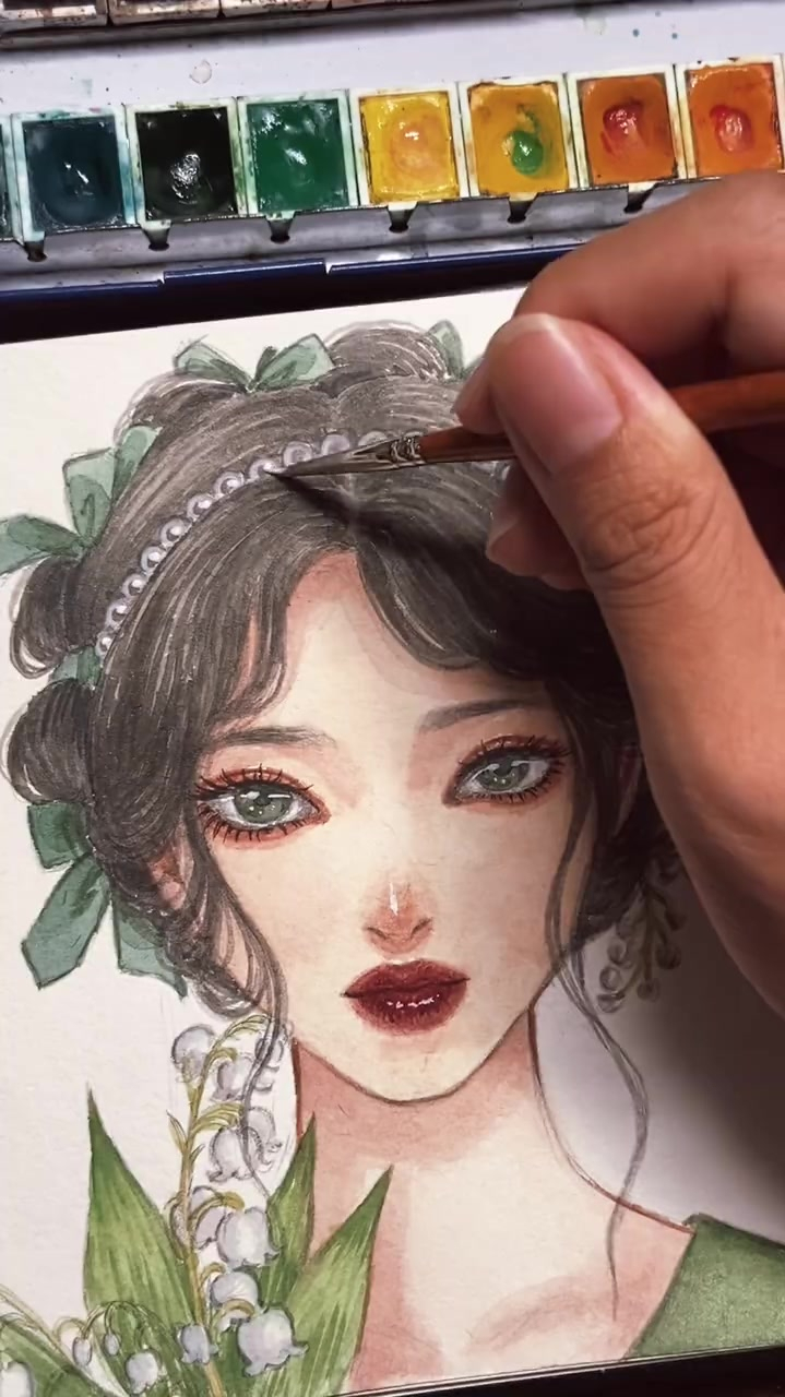 复古少女头像,混更系列,画的这个小姐姐