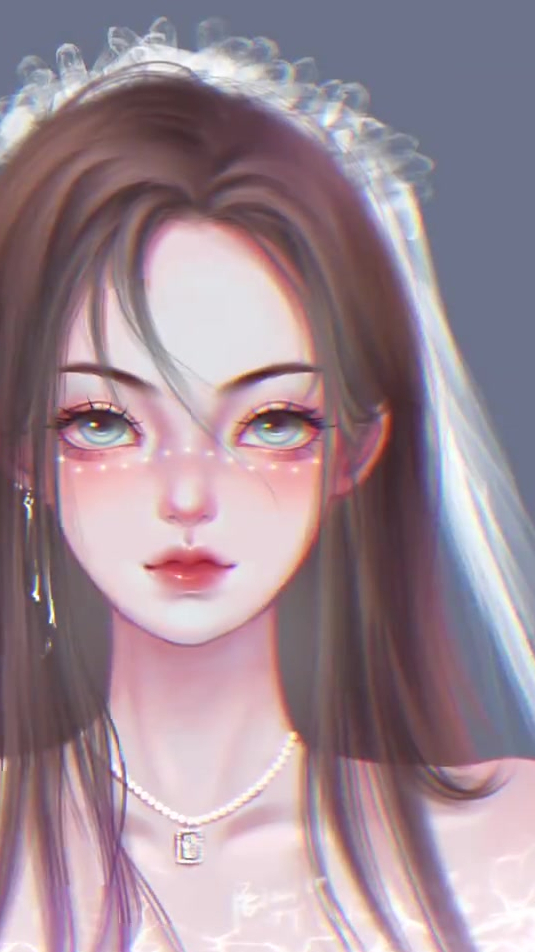 procreate吸血鬼新娘人物头像插画