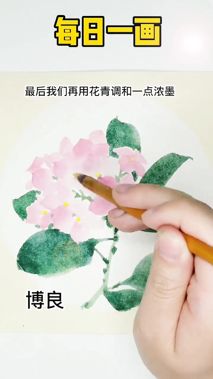 传统国画:写意绣球花画法