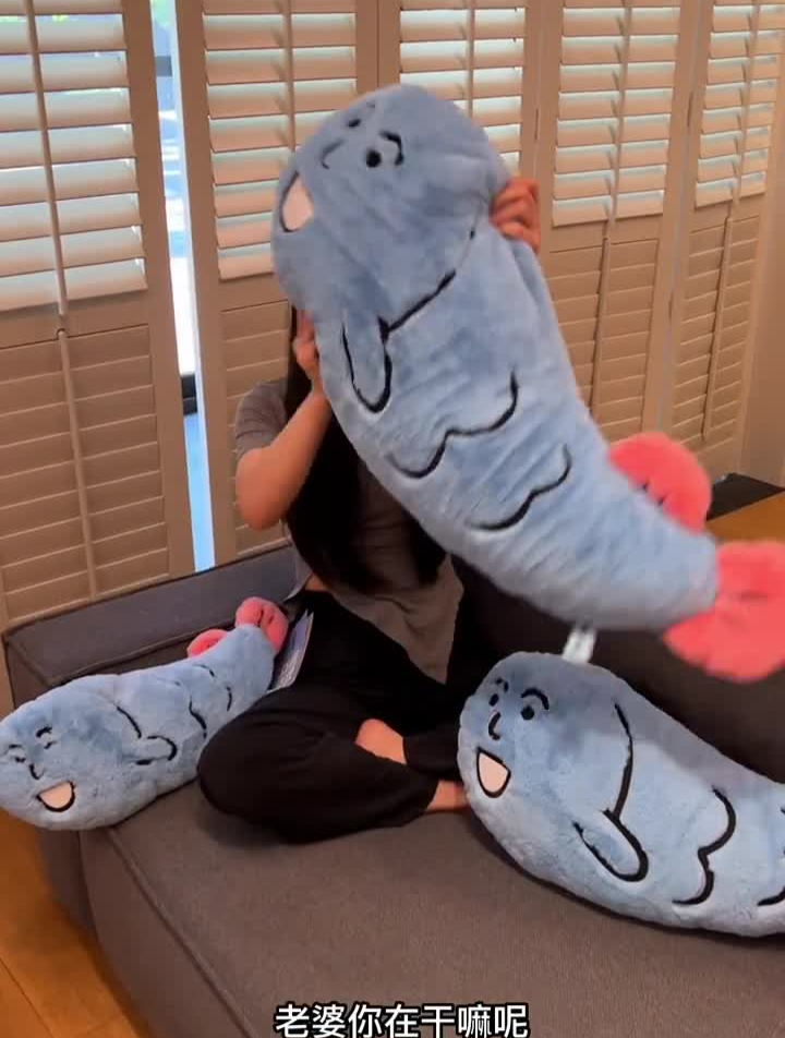 女生的快乐就是这么简单鱼英俊毛绒玩具