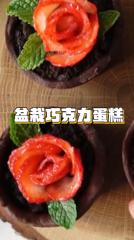 盆栽巧克力蛋糕,超级浓郁的甜品,做法超级简单