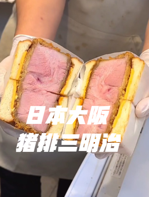 日本大阪:猪排三明治,肉就是多