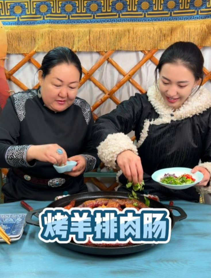 蒙古烤羊排肉肠,滋滋冒油,看着都想流口水!