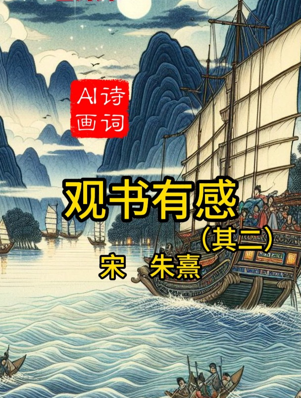 《观书有感》其二 宋 朱熹 古诗配画 五年级上册