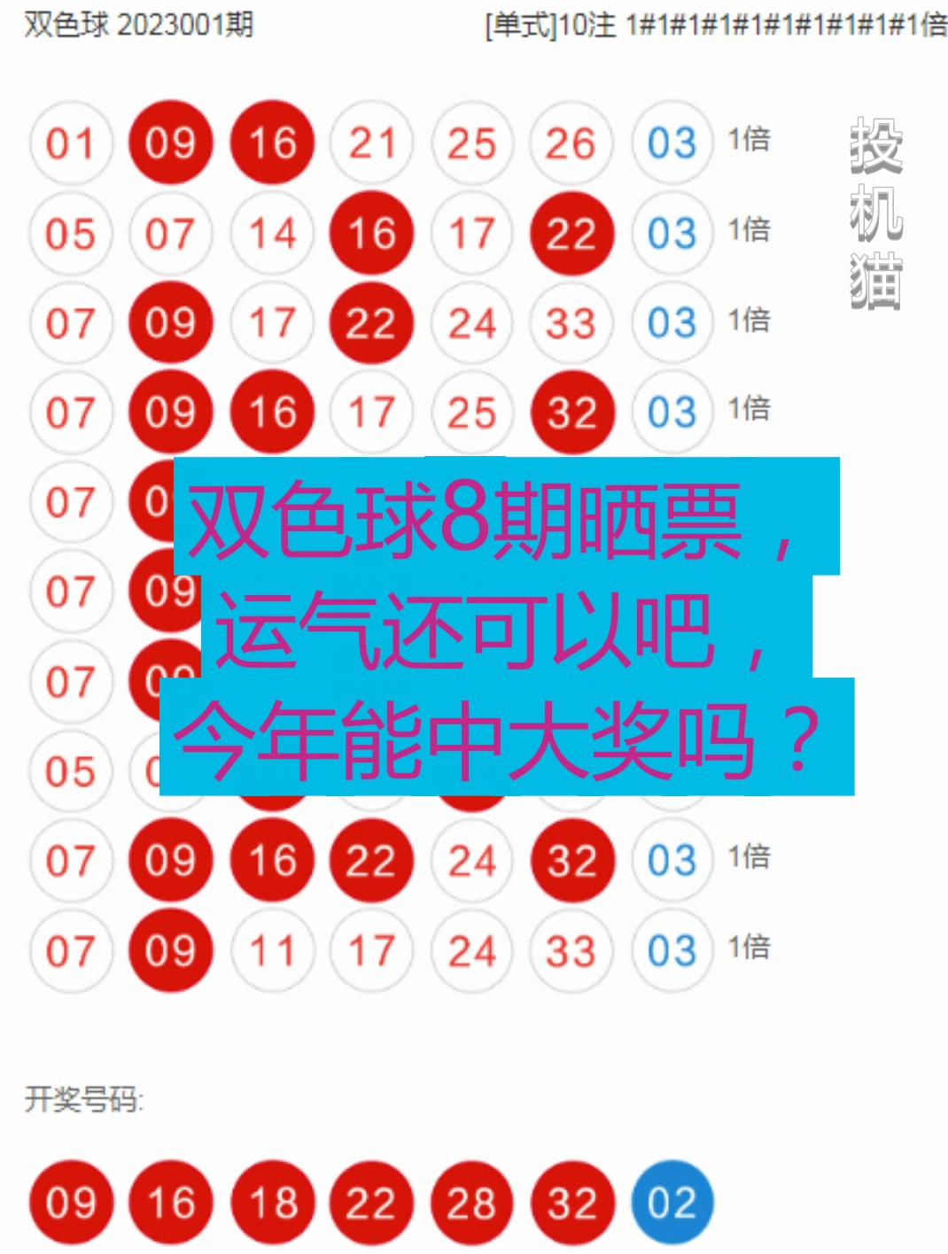 双色球2023年8期晒票,运气还可以吧,今年能中大奖吗?