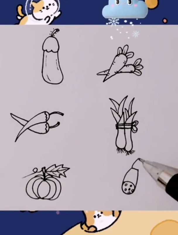 奇妙数字之《蔬菜》篇 简笔画 画画 幼儿简笔画 手绘