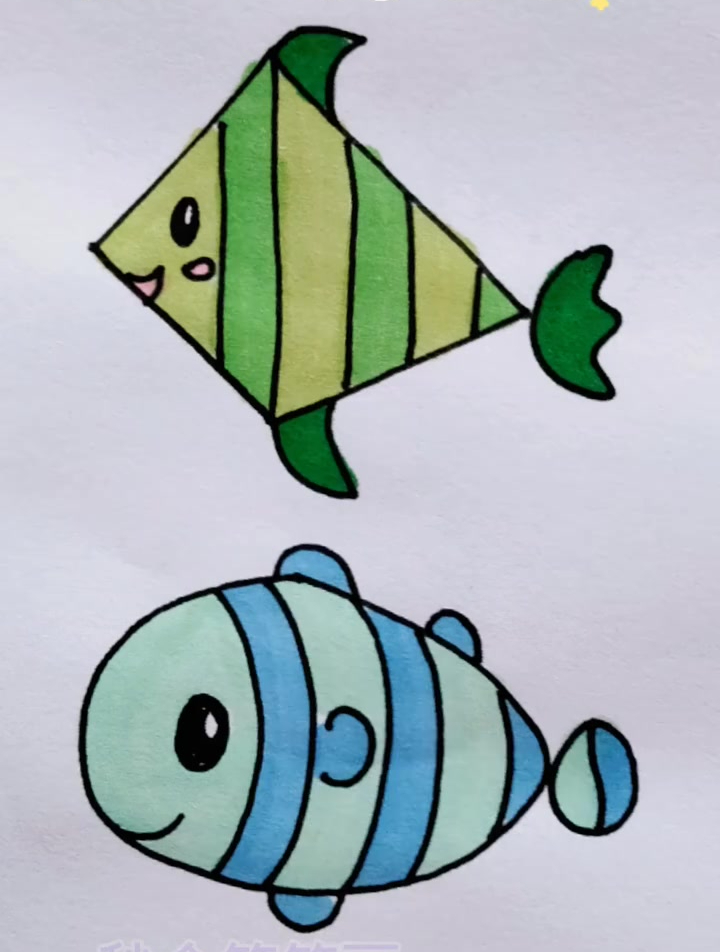 简单好画的小鱼简笔画