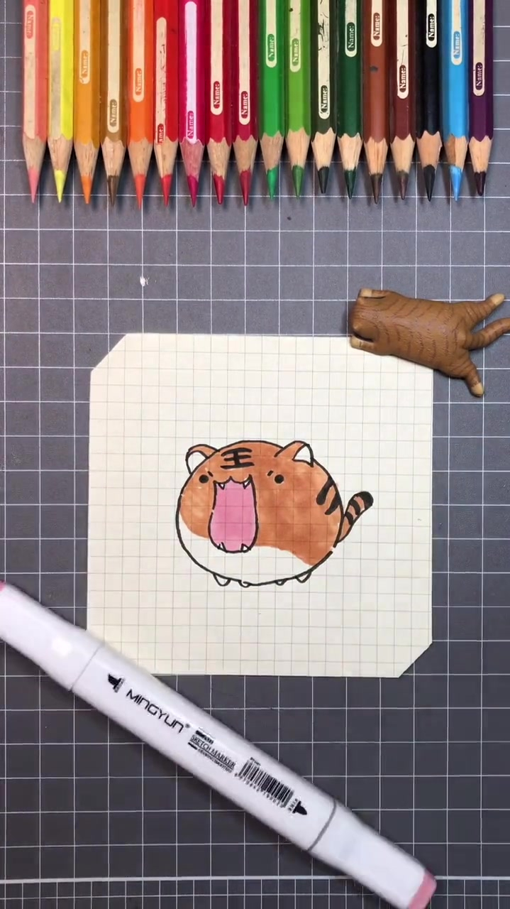 教你画可爱的小老虎,简笔画