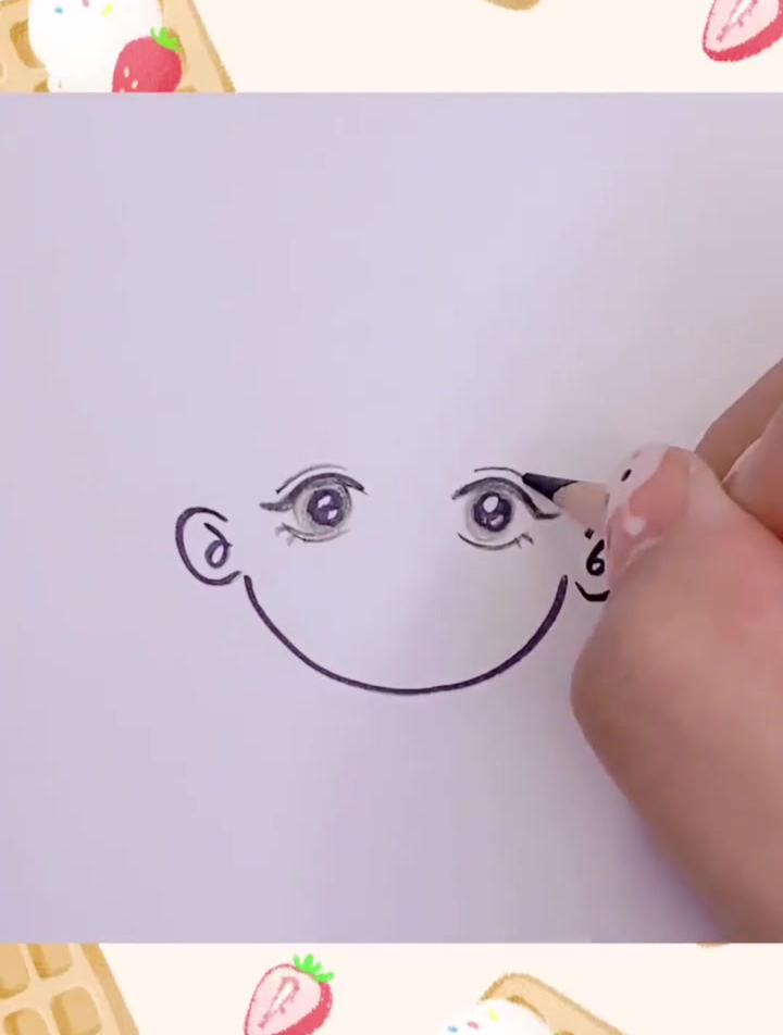 起来画戴帽子的小男孩吧