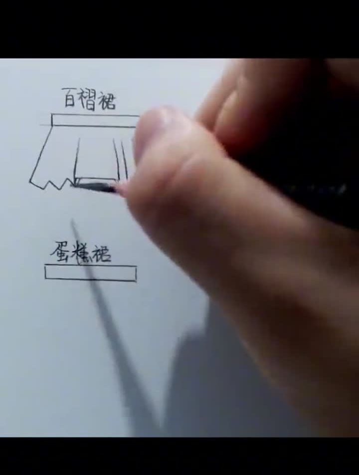 画裙子真的超级简单……画画手绘裙子服装设计绘画教程