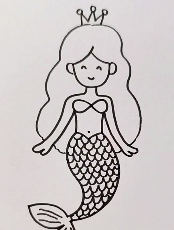 这样画美人鱼一学就会