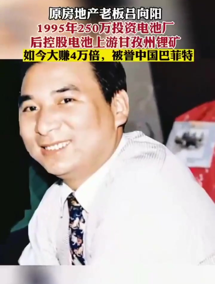 原房地产老板吕向阳:1995年250万投资比亚迪,如今大赚4万倍