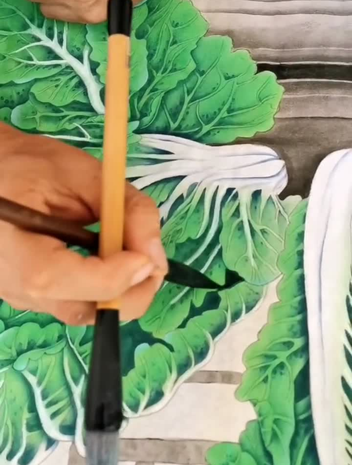 国画艺术想画就画画一幅白菜取名百财聚来,怎么样