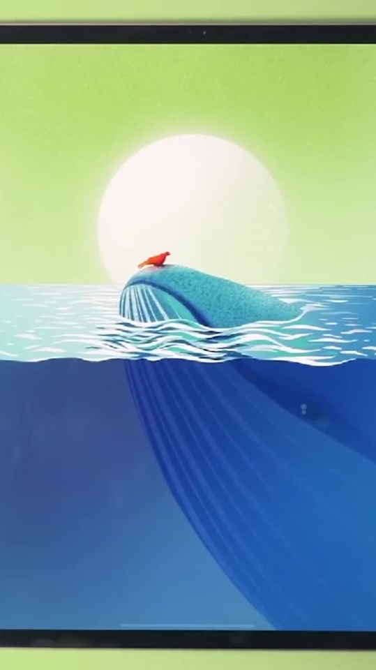 iPad插画教程,赫兹鲸鱼