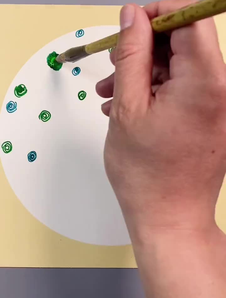 儿童水彩笔晕染画《江南》简单漂亮,和孩子一起来画吧!