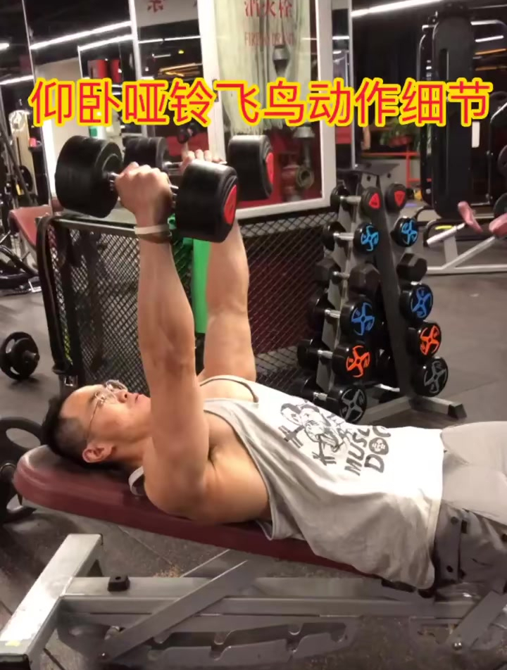 仰卧哑铃飞鸟动作细节,让你的胸部越来越有型